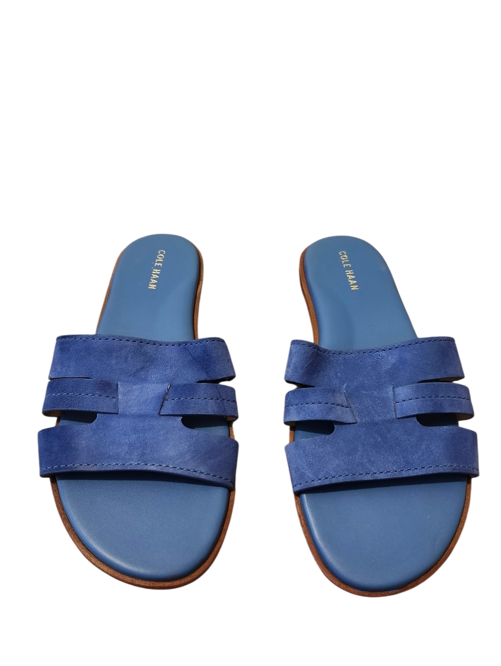 Cole Haan Women's Blue Suede Slide Sandals - 8 Summer Pop Of Color
